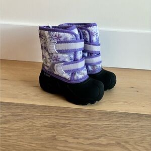 Purple Snowflake Kids Snow winter Boots